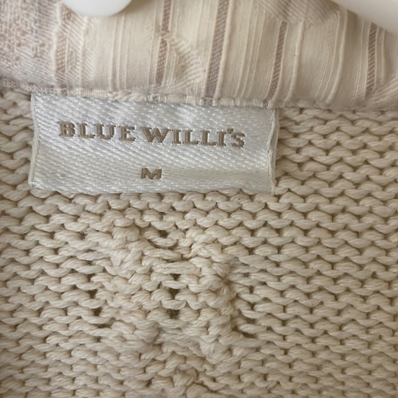 Blue Willi’s cotton cabled sweater with Cotton fabric placket and collar - Picture 2 of 4